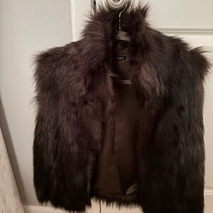Members Only Women's Black Faux Fur Vest